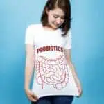 woman wears probiotic tshirt