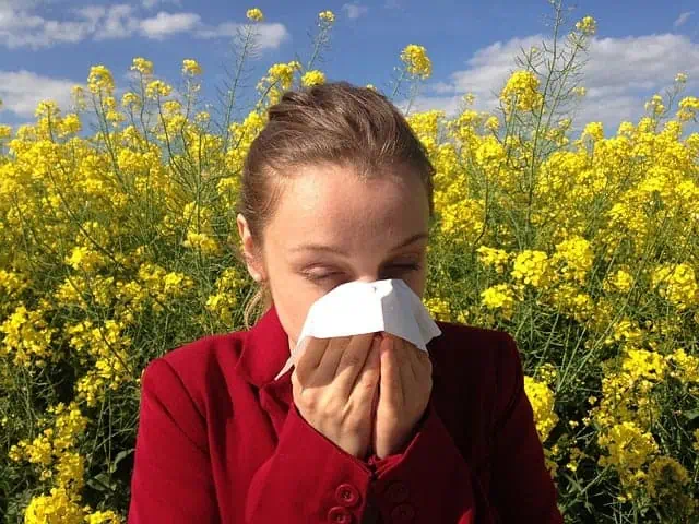 woman with allergies