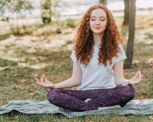 woman doing yoga